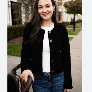 J. Crew Black Button-Front Cardigan